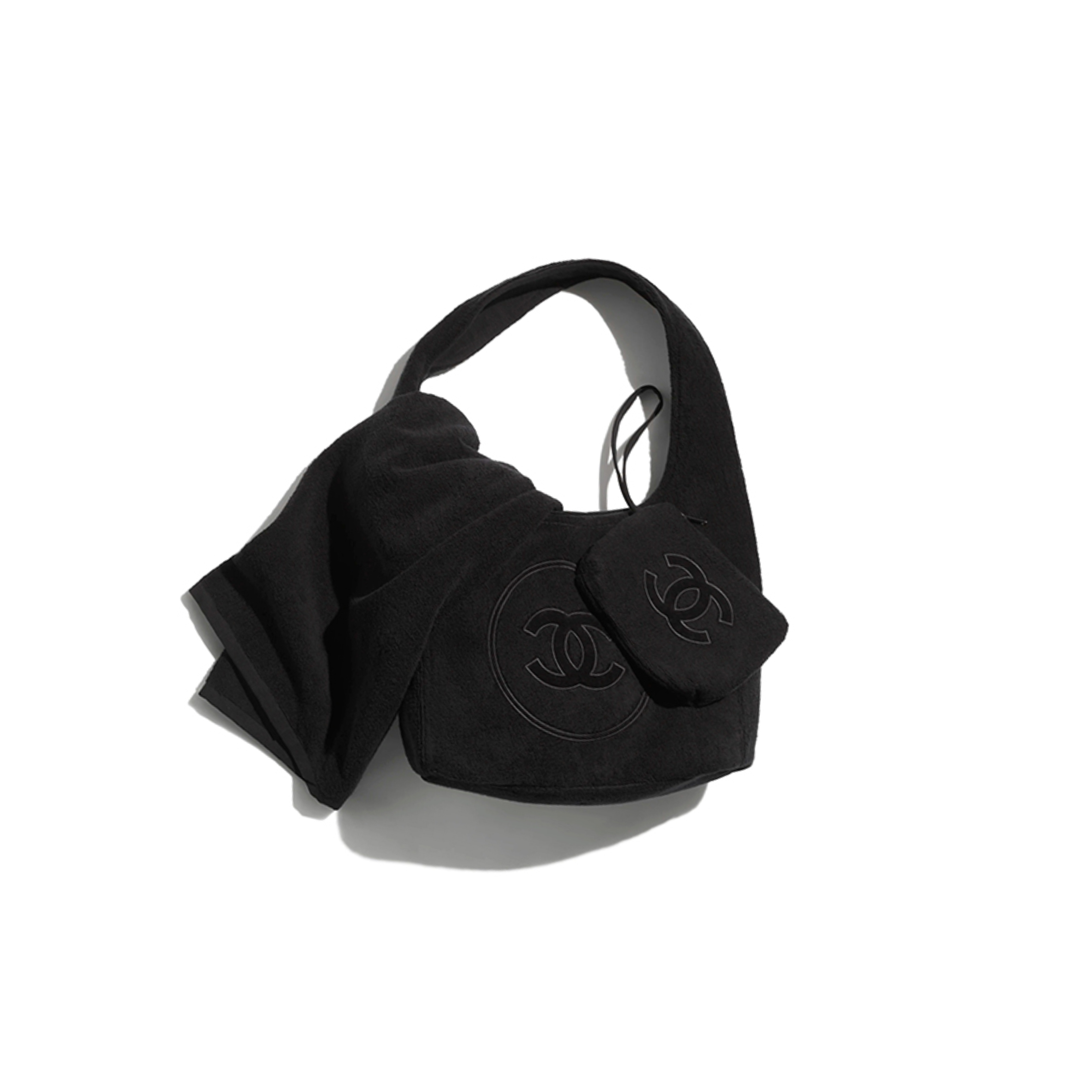 CHANEL COCO BEACH 2025 COLLECTION BEACHWEAR SET COTTON BLACK AAA938 (58*38*20cm) CHANEL COCO BEACH 2025 COLLECTION BEACHWEAR SET COTTON BLACK AAA938 (58*38*20cm)
